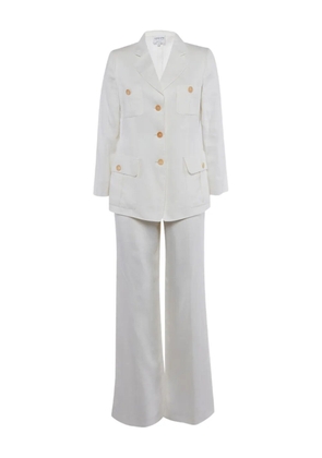 Armani Vintage linen button suit - White