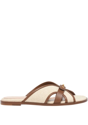 Gianvito Rossi Paros studded flat sandals - Neutrals