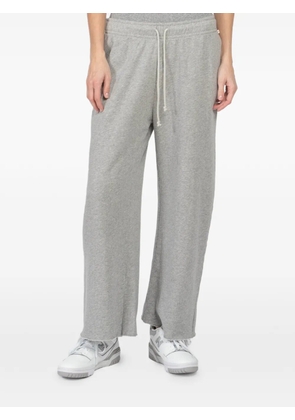 Velvet drawstring frayed track pants - Grey