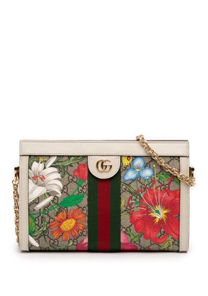 Gucci Pre-Owned 2016-2025 Small GG Supreme Flora Ophidia Chain crossbody bag - Brown