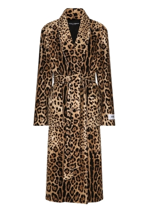 Dolce & Gabbana KIM DOLCE&GABBANA leopard-print terrycloth coat - Brown