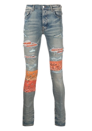 AMIRI Bandana Artpatch skinny jeans - Blue