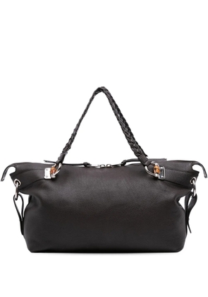 Gucci Pre-Owned 2016-2025 Large Pebbled Calfskin Bamboo Bar Tassel tote bag - Brown