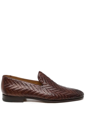 Magnanni interwoven leather loafers - Brown