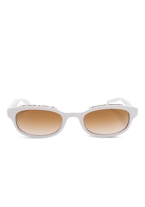 Chrome Hearts Lowrider oval-frame sunglasses - White