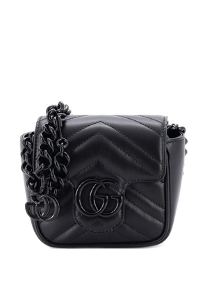 Gucci Pre-Owned GG Marmont Flap Matelasse Leather Mini belt bag - Black