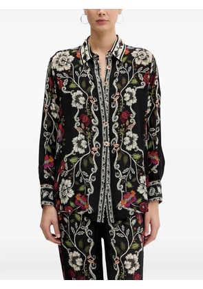 FARM Rio floral-print button-up shirt - Black