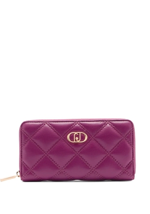 LIU JO monogram-plaque quilted wallet - Purple
