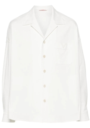 Valentino Garavani rubberized-logo canvas shirt jacket - White