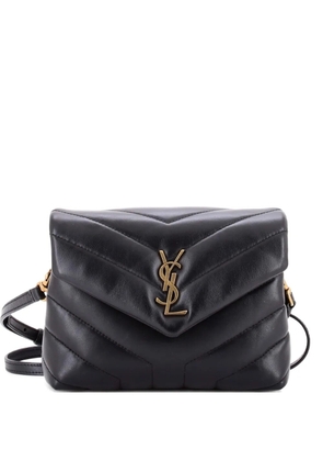 Saint Laurent Pre-Owned Loulou Shoulder Bag Matelasse Chevron Leather Toy crossbody bag - Black
