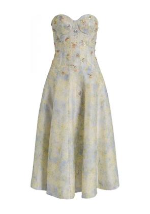 Alberta Ferretti floral midi dress - Yellow