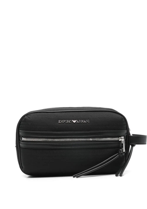 Emporio Armani zip wash bag - Black