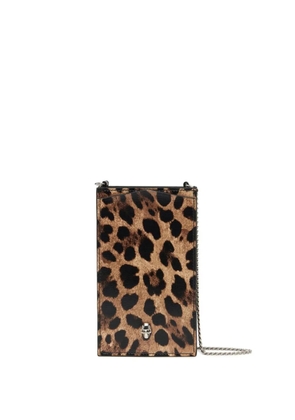Alexander McQueen leopard-print phone case - Brown