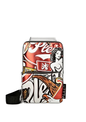 Philipp Plein embossed shoulder bag - Silver