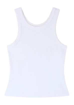 SANDRO ribbed beaded top - White