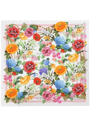 Dolce & Gabbana floral-print scarf - White