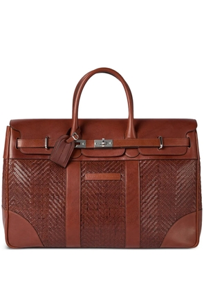 Brunello Cucinelli braided country luggage bag - Brown