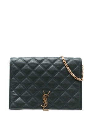 Saint Laurent Pre-Owned 2019 Small Quilted Lambskin Becky Chain shoulder bag - Green