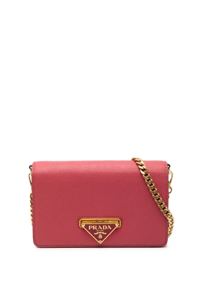 Prada Pre-Owned 2013-2025 Saffiano Lux Flip Lock Wallet on Chain crossbody bag - Pink