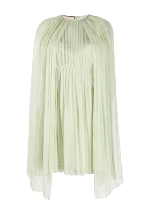 Gucci Pre-Owned pleated cape-detail mini dress - Green