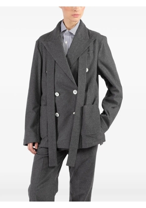 Setchu double-breasted belted blazer - Grey