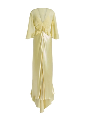 Alberta Ferretti ruffled long dress - Yellow