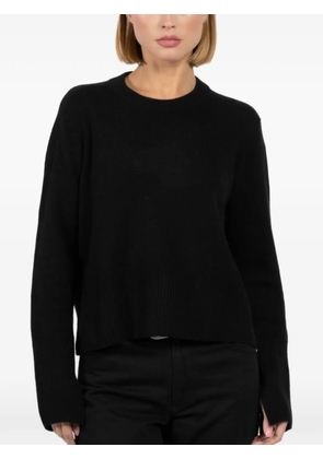 Autumn Cashmere crew neck slit cuff sweater - Black