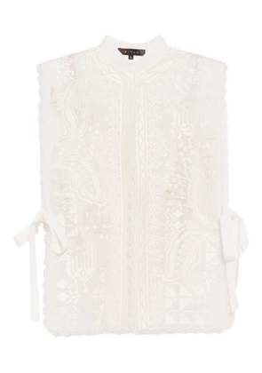 Biyan graphic-embroidered vest - Neutrals