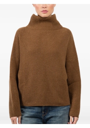 Dusan Batwing roll-neck ribbed sweater - Brown
