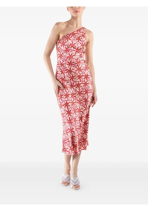 Saloni Justine one-shoulder floral midi dress - Neutrals