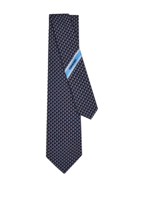 Ferragamo gancini-pattern silk tie - Blue