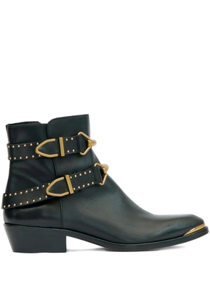 ISABEL MARANT 35mm Zalya buckle studded boots - Black