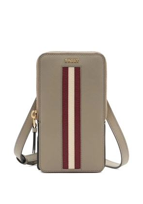 Bally ribbon-detail leather phone holder - Neutrals