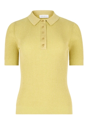 Nina Ricci ribbed-knit polo shirt - Yellow