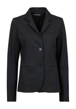 Hannes Roether stand-up collared pinstripe jacket - Black