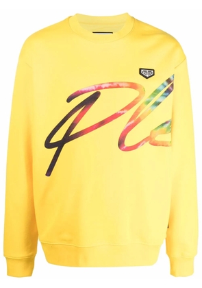Philipp Plein logo-print cotton sweatshirt - Yellow