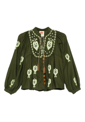 FARM Rio embroidered tassel shirt - Green