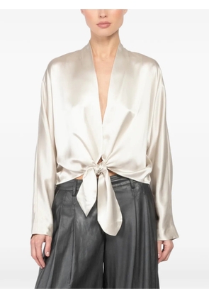 The Sei tie-front blouse - Neutrals