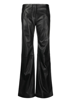 Alberta Ferretti leather straight-leg trousers - Black