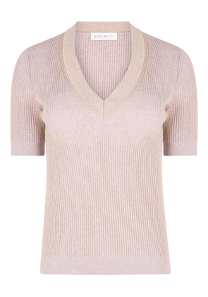 Nina Ricci V-neck knit top - Pink