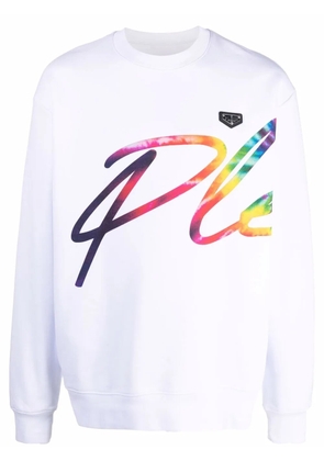 Philipp Plein logo-print cotton sweatshirt - White