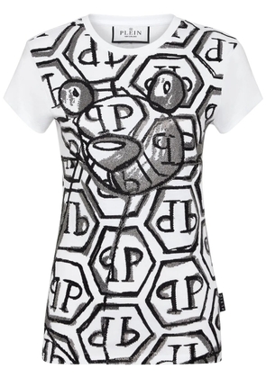 Philipp Plein Teddy bear-embellished T-shirt - White