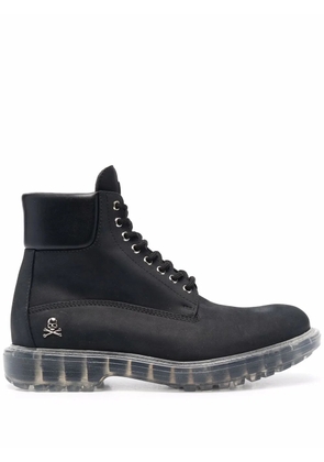 Philipp Plein Hunter lace-up leather boots - Black