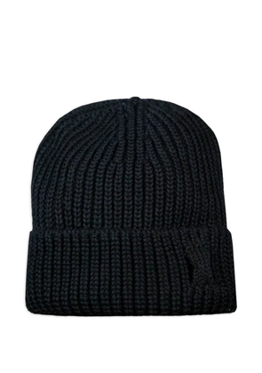 Hannes Roether ribbed beanie hat - Black