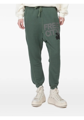 FreeCity print drawstring track pants - Green