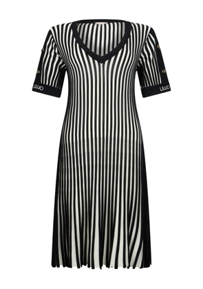 LIU JO ribbed-knit striped dress - Black