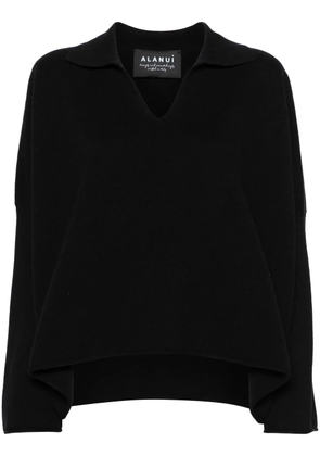 Alanui Finest ribbed polo top - Black