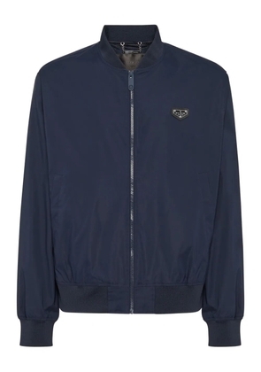 Philipp Plein zip nylon bomber jacket - Blue