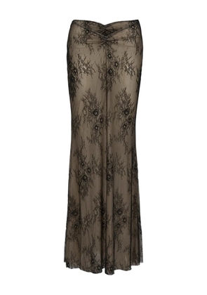 BANANHOT Balena lace maxi straight skirt - Black