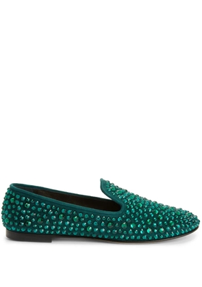 Giuseppe Zanotti Evangeline crystal-embellished loafers - Green